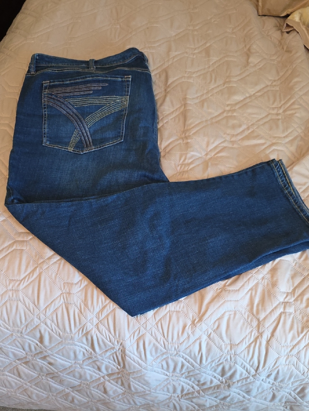 Seven7 Women's Straight Leg Jeans in Dark Blue